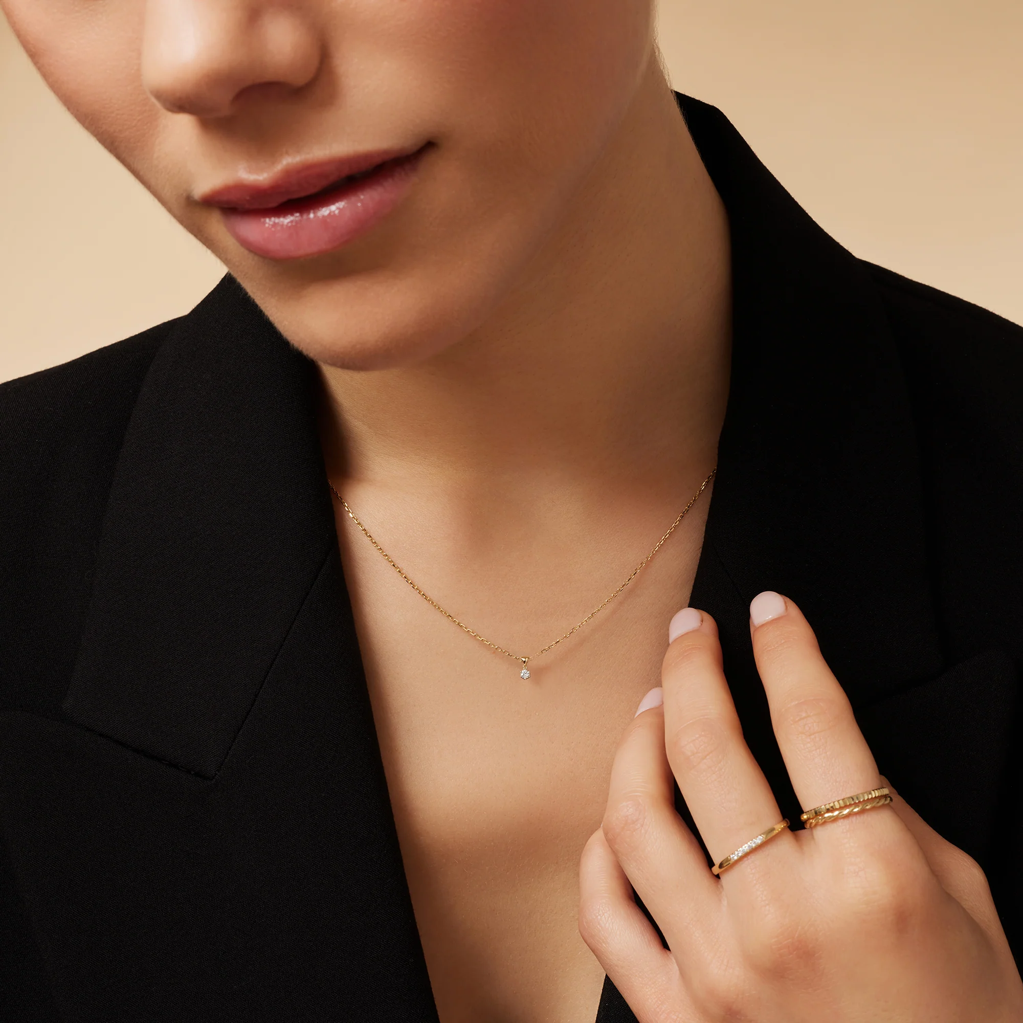 Six Prong Diamond Linked Pendant Necklace (0.07 ct) - Image 4