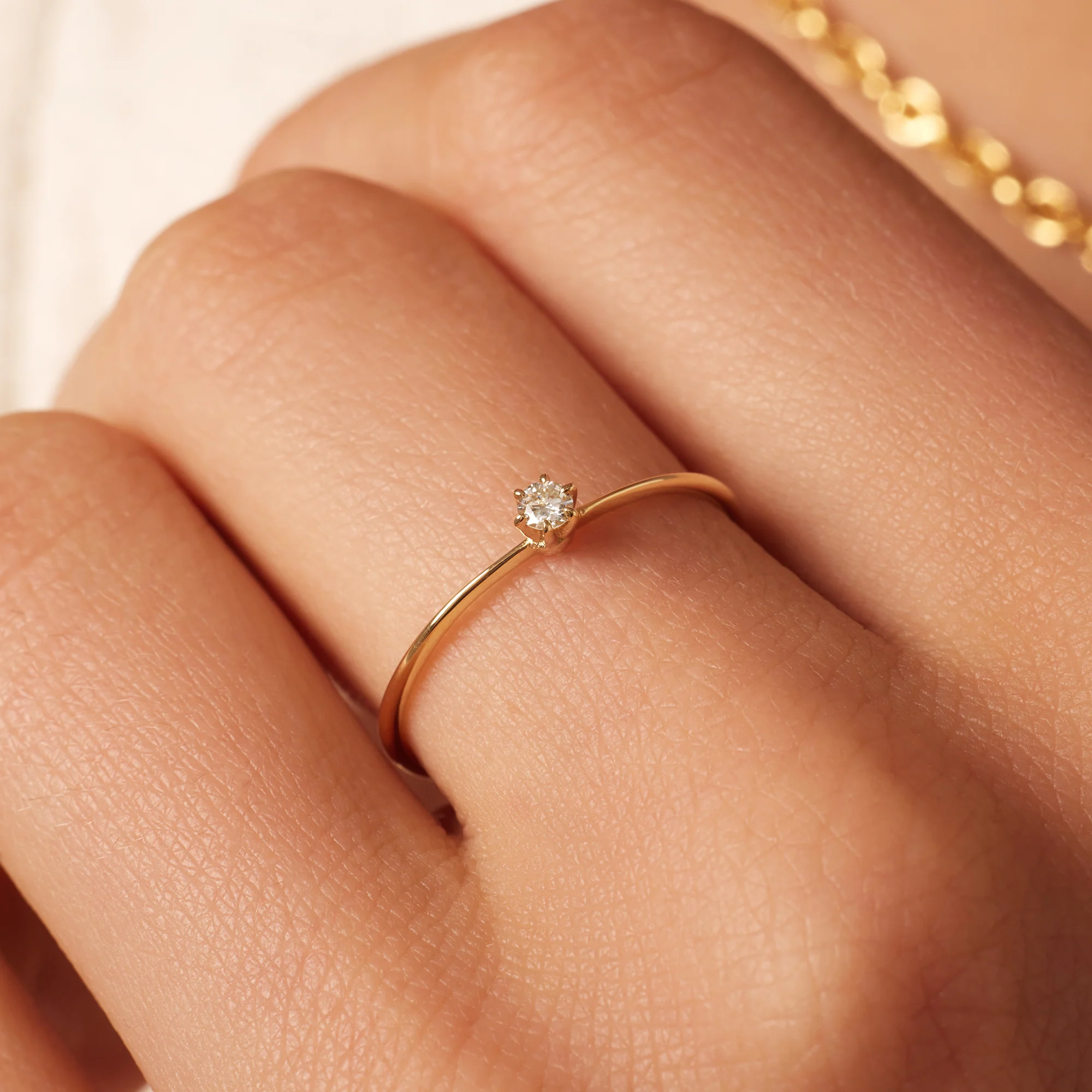 Six Prong Diamond Solitary Ring (0.05 ct) - Image 2