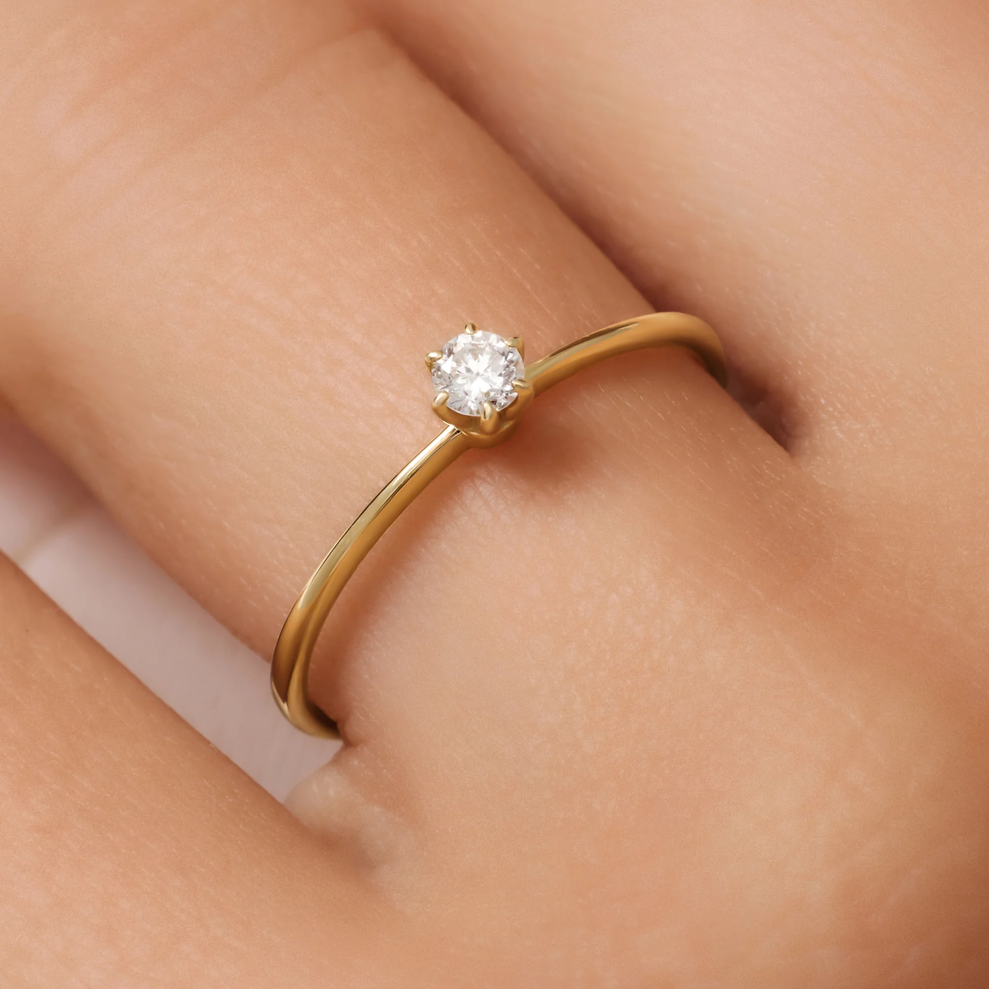 Six Prong Diamond Solitary Ring (0.10 ct) - Image 2
