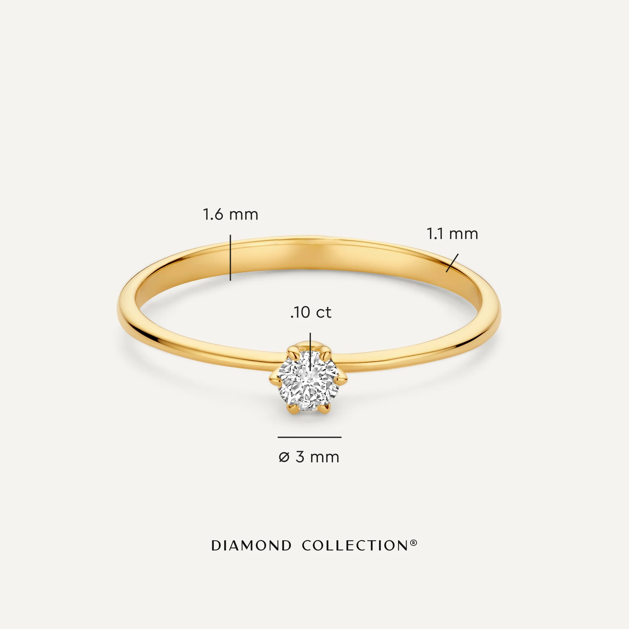 Six Prong Diamond Solitary Ring (0.10 ct) - Image 4