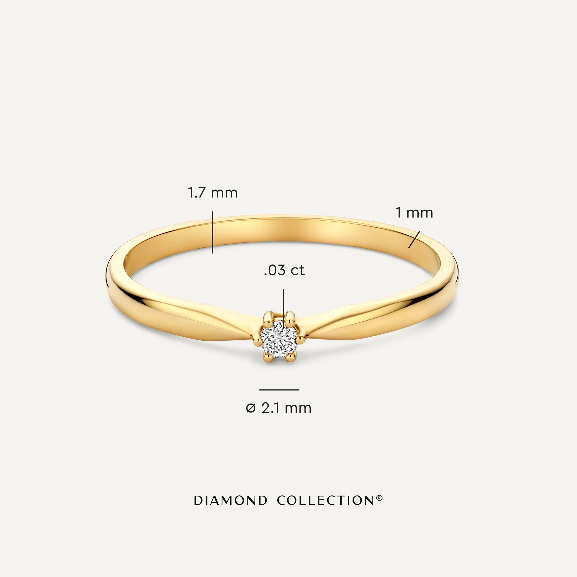 Six Prong Diamond Solitary Tapered Ring (0.03 ct) - Image 4