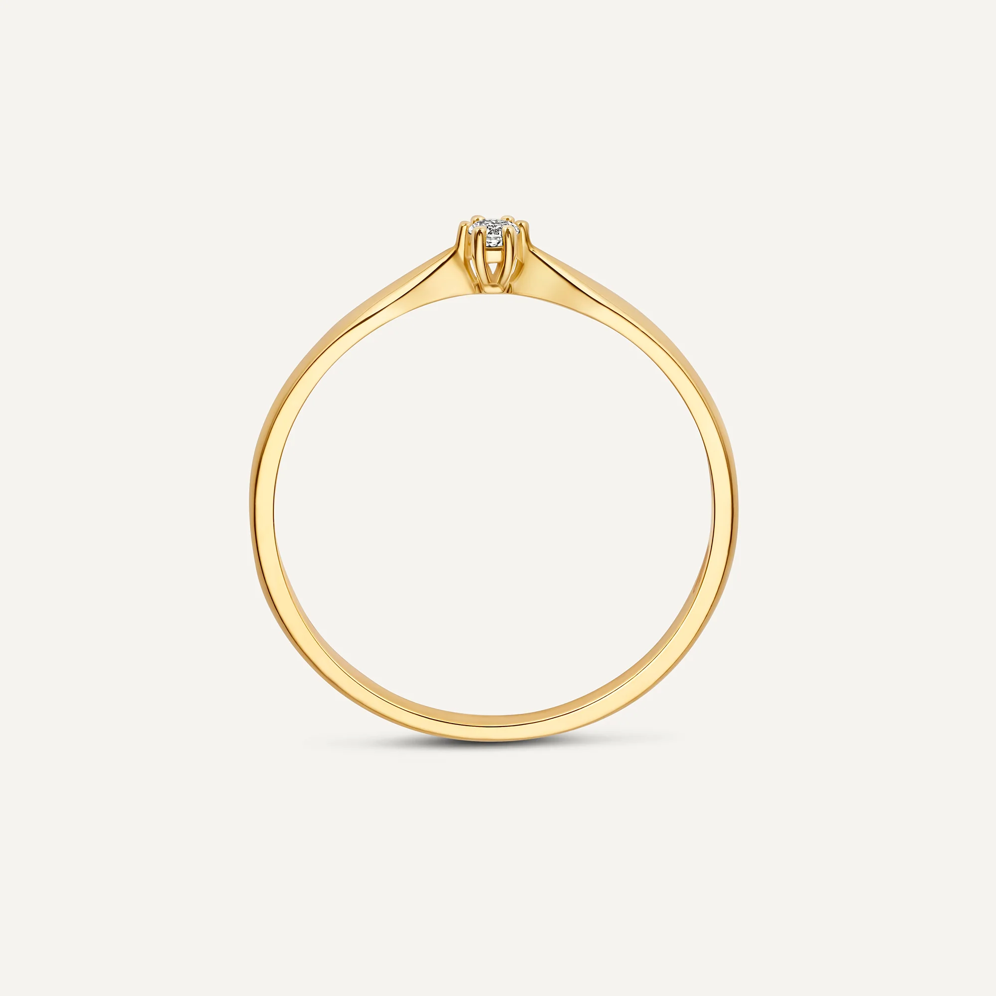 Six Prong Diamond Solitary Tapered Ring (0.03 ct) - Image 6