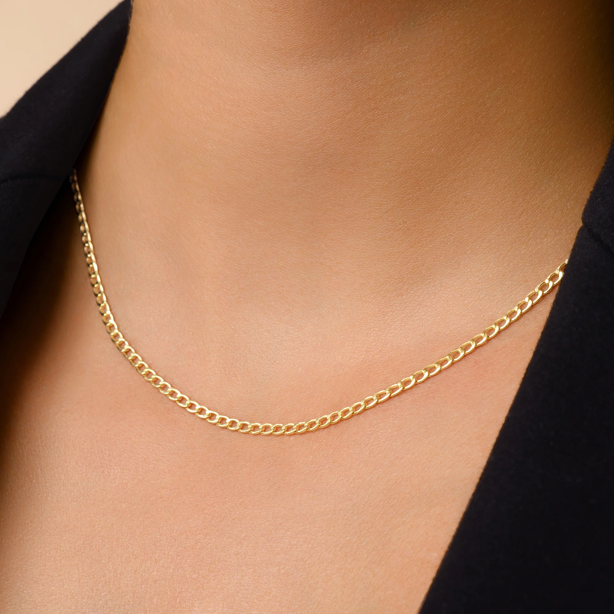 Slim Curb Chain Necklace - Image 3