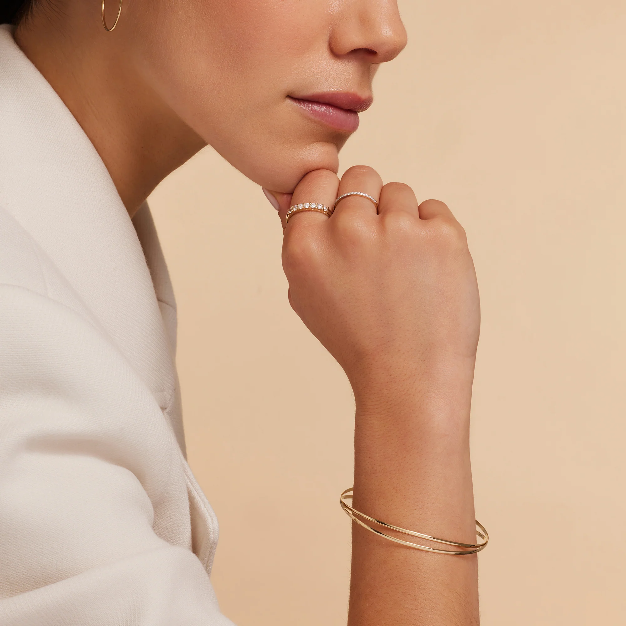 Slim Curved Stacker Bangle - Image 5