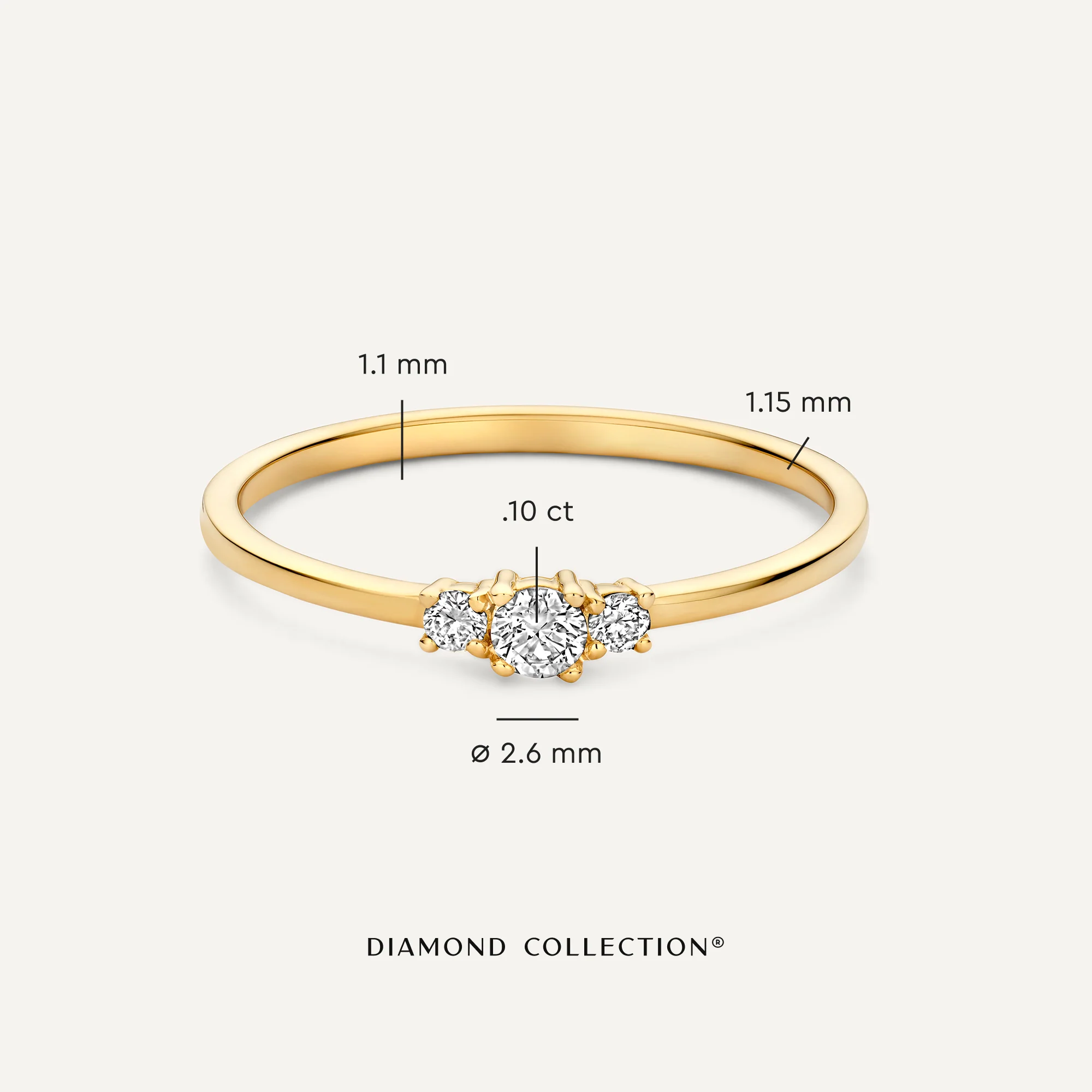 Slim Diamond Trilogy Ring (0.10 ct) - Image 5