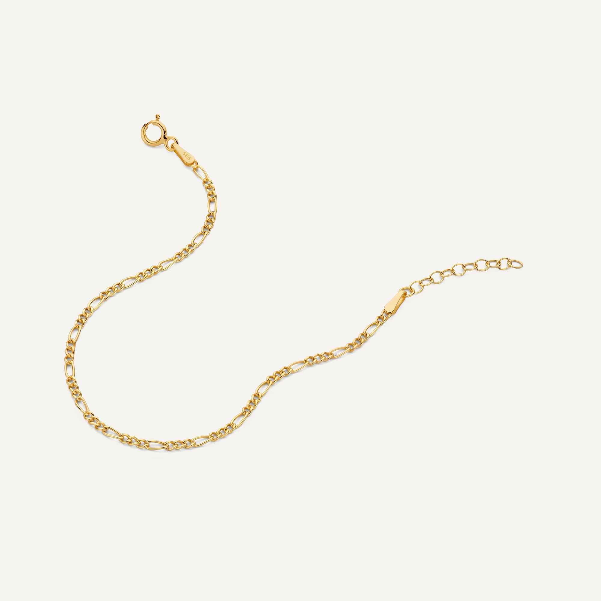 Slim Figaro Chain Bracelet - Image 4