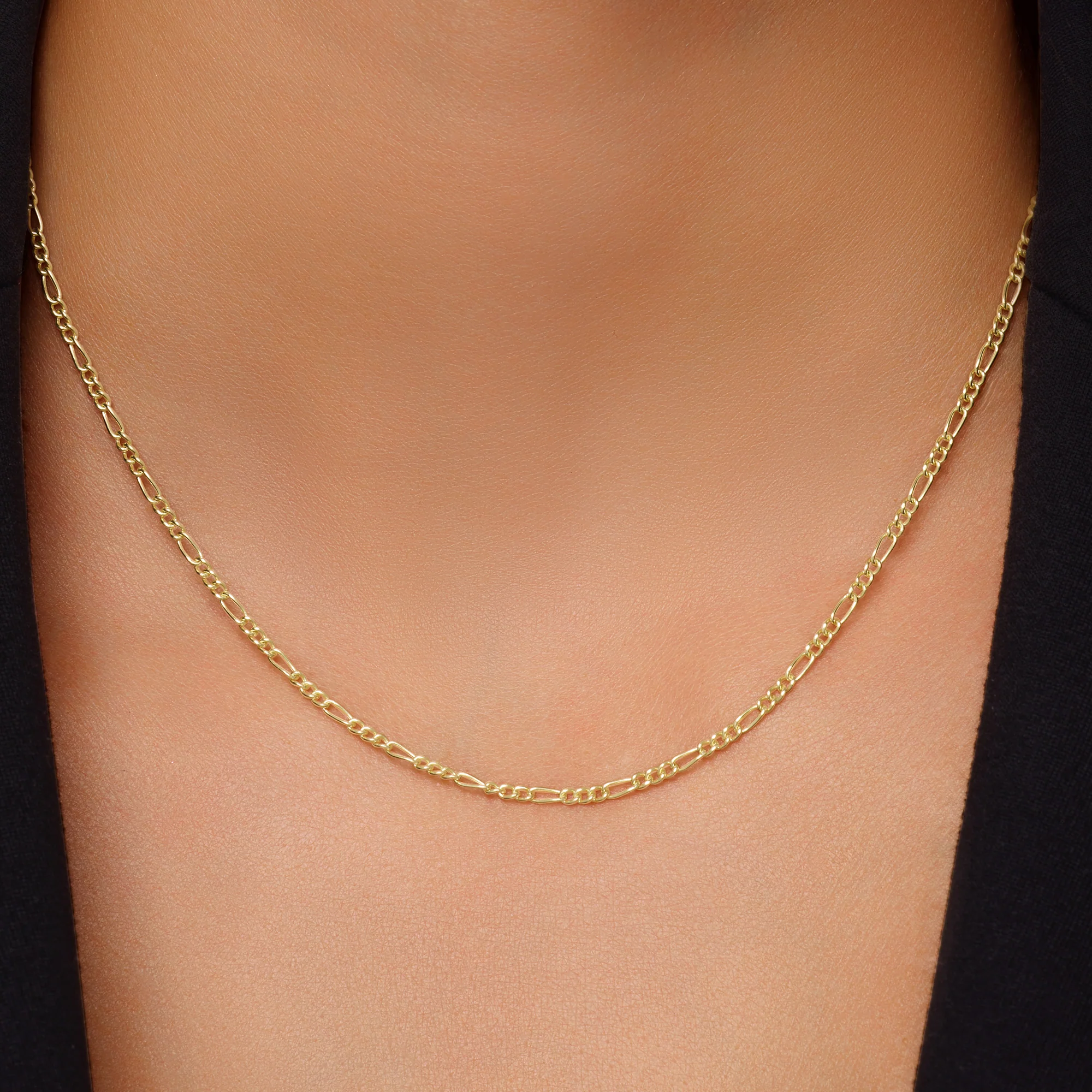 Slim Figaro Chain Necklace - Image 2