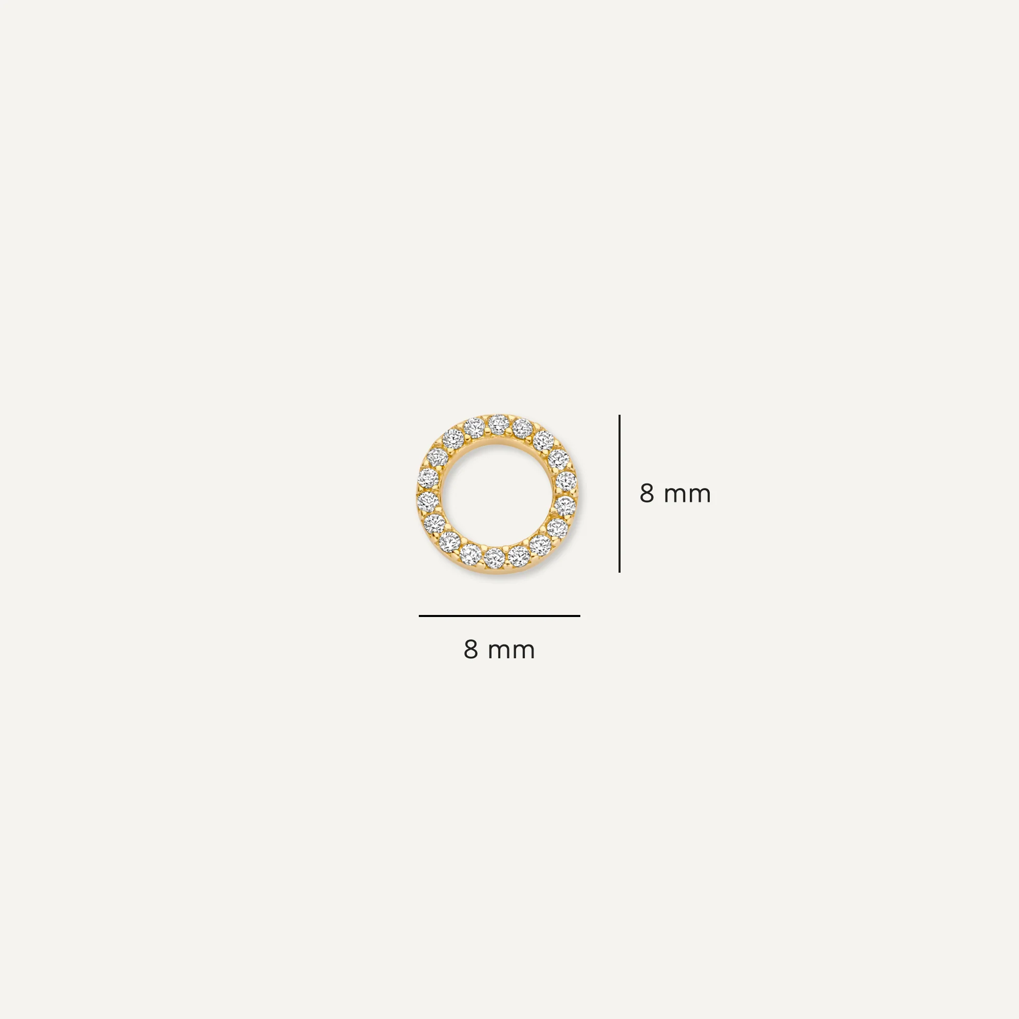 Solo Pavé Cubic Zirconia Open Halo Hoop Charm - Image 7