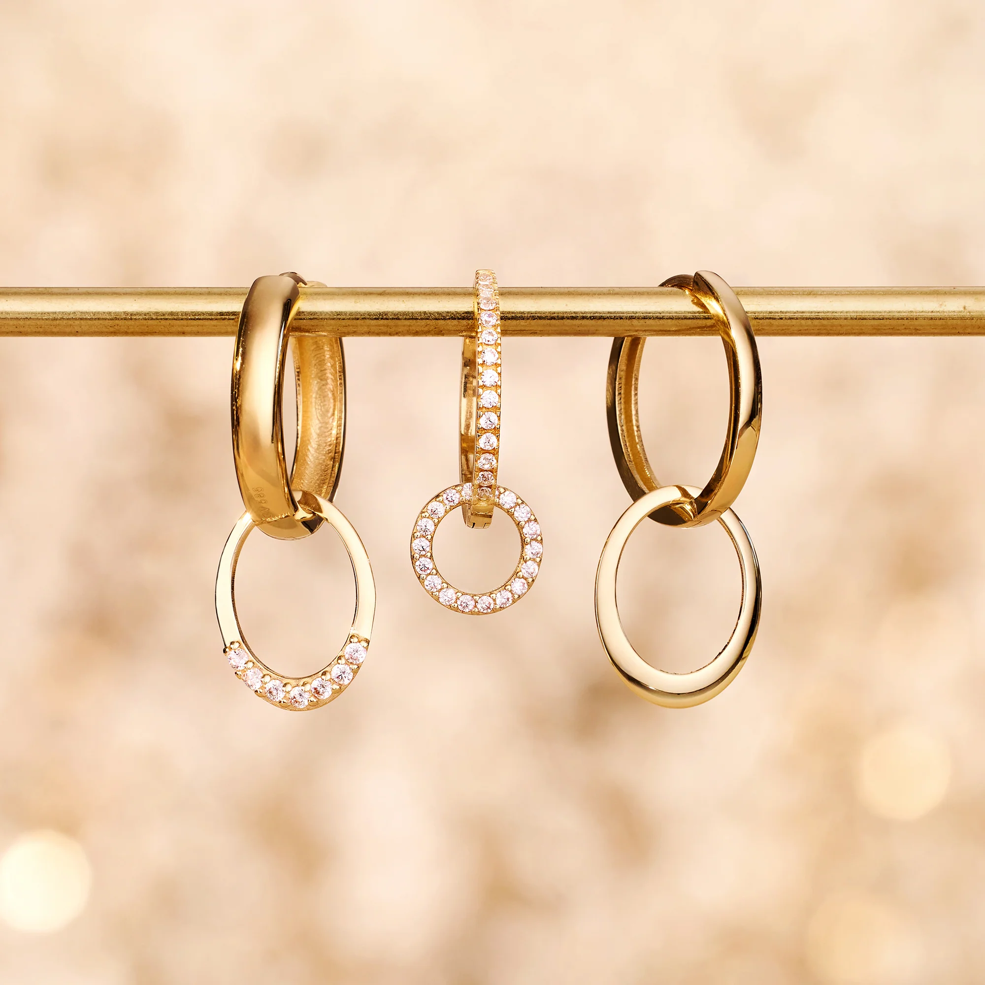 Solo Pavé Cubic Zirconia Open Halo Hoop Charm - Image 8