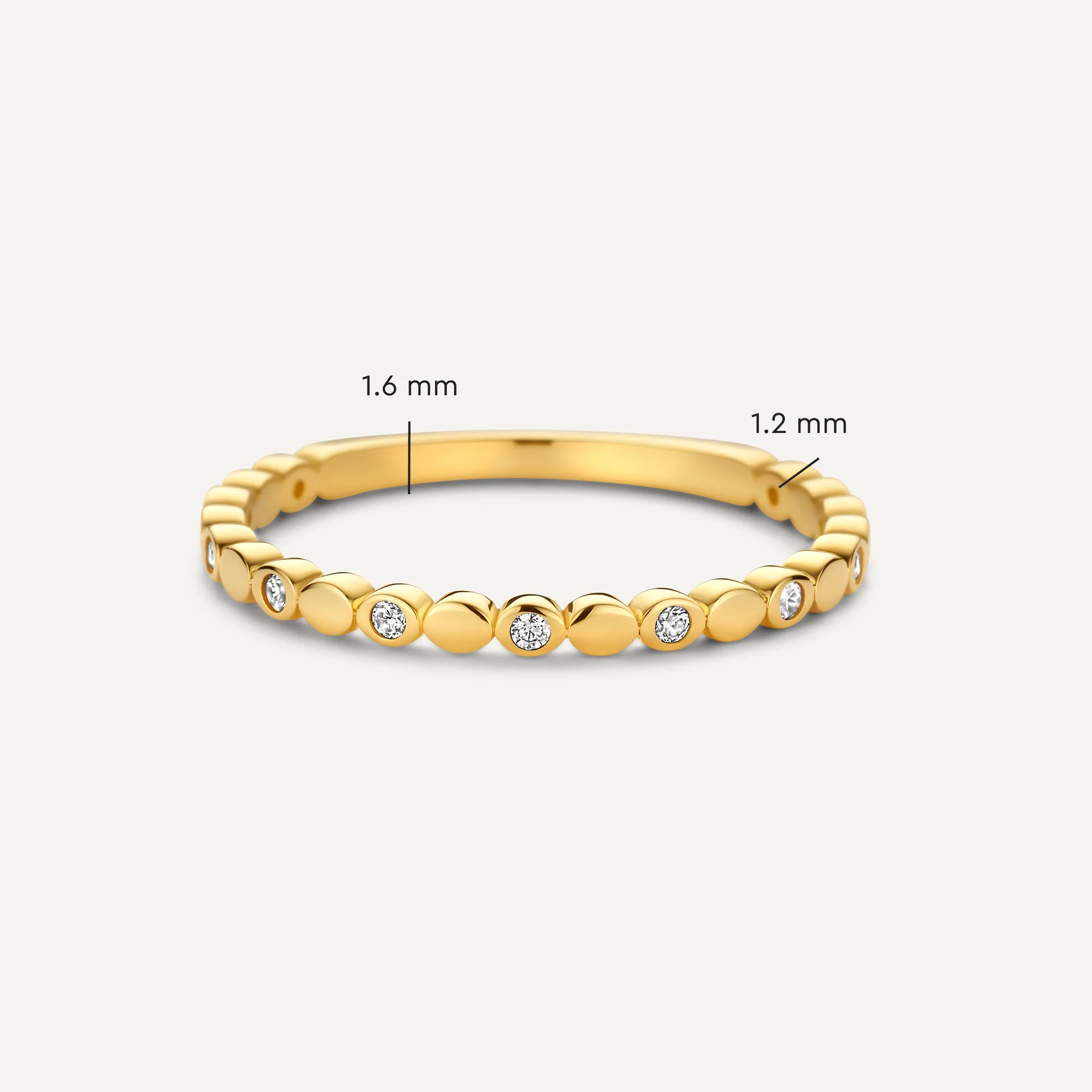 Sparkling Cubic Zirconia Bezel Dot Eternity Ring - Image 6