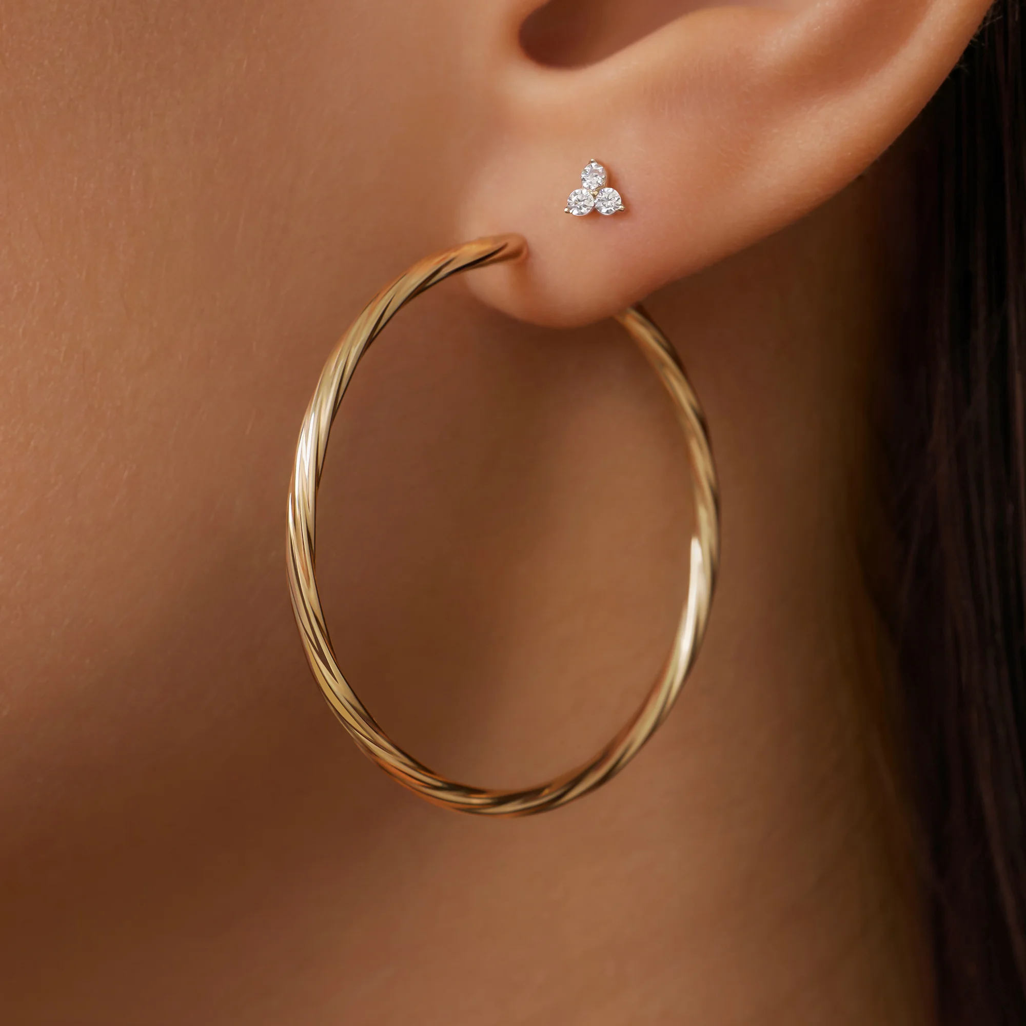 Spiral Tube Oversized Hoops (40 mm) - Image 3