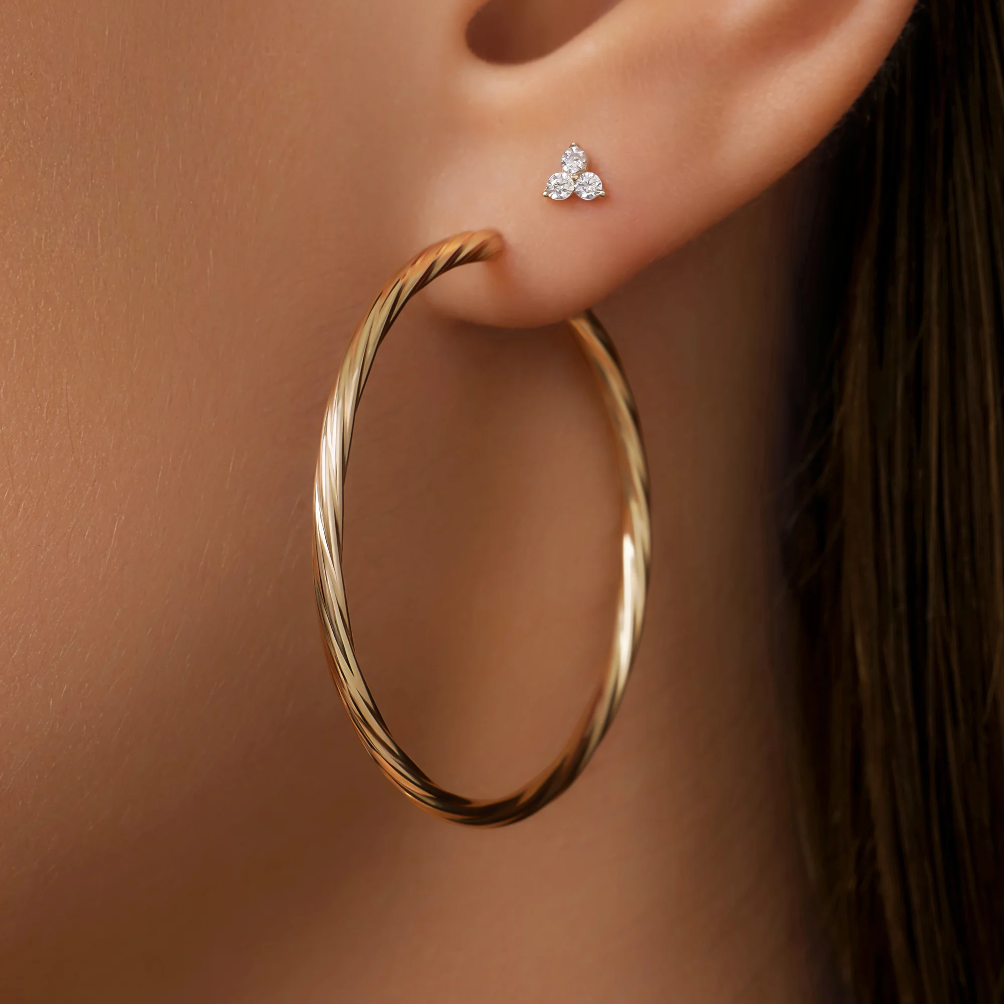 Spiral Tube Oversized Hoops (40 mm) - Image 4
