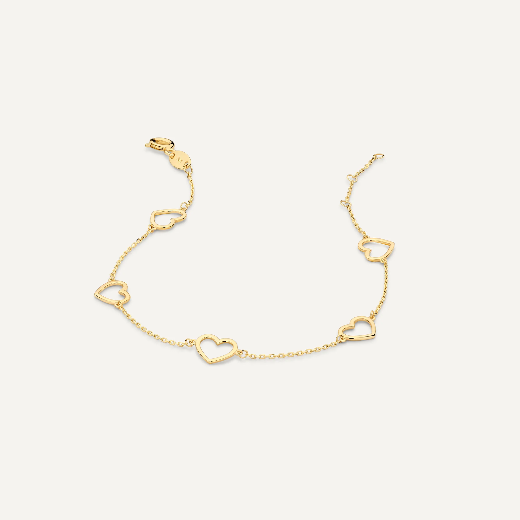 Stationed Open Heart Pendant Bracelet - Image 4