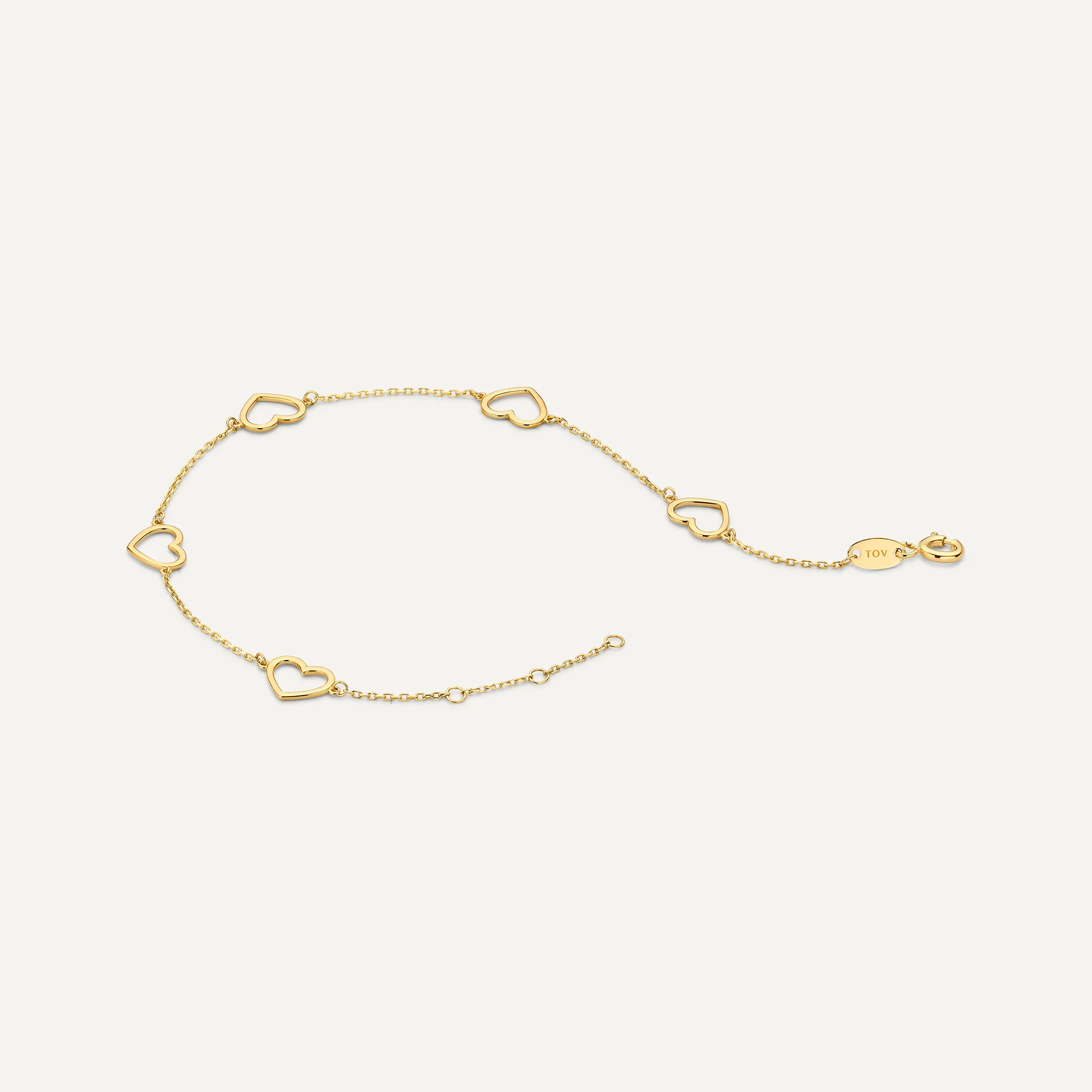 Stationed Open Heart Pendant Bracelet - Image 5