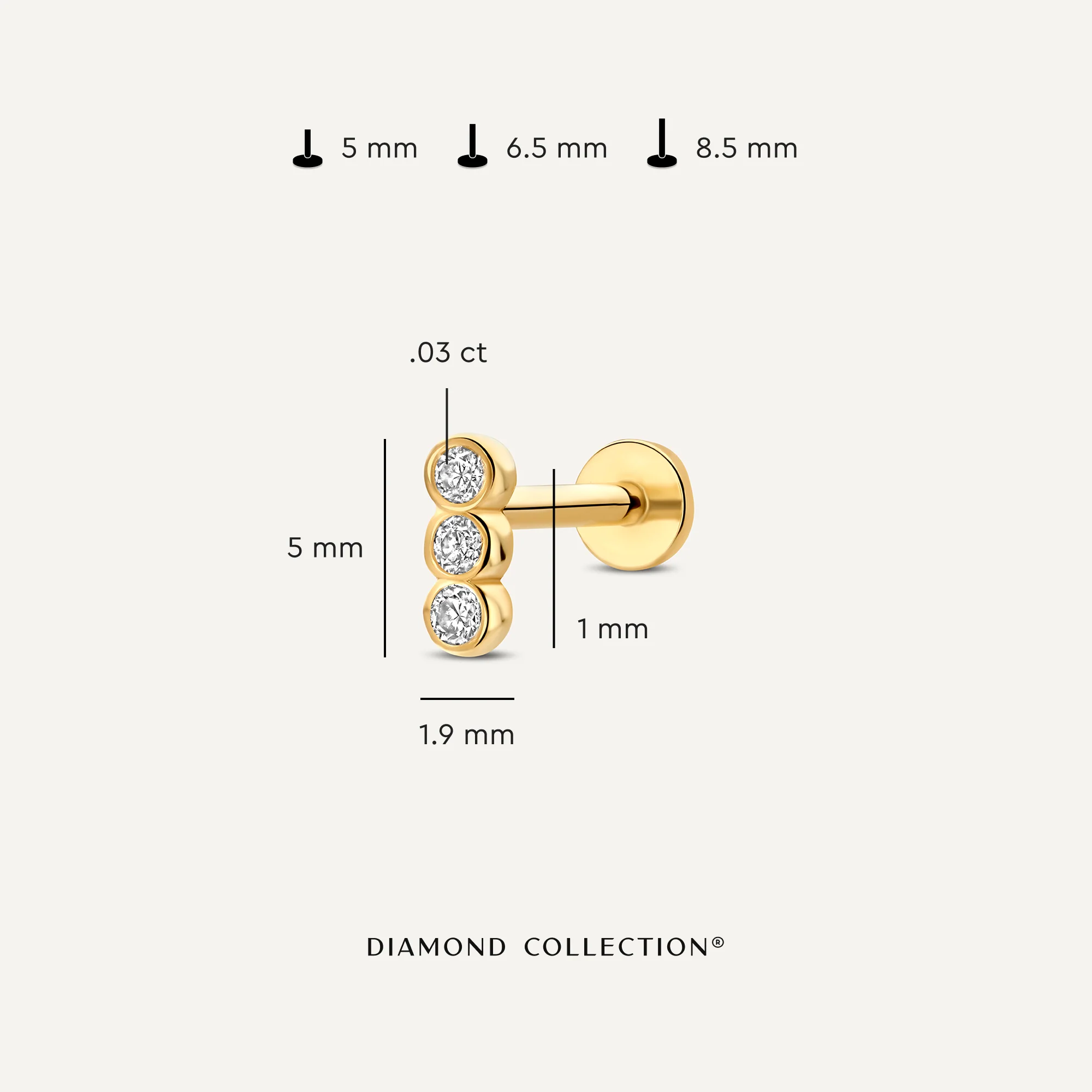Threaded Diamond Bezel Set Piercing (0.03 ct) - Image 6