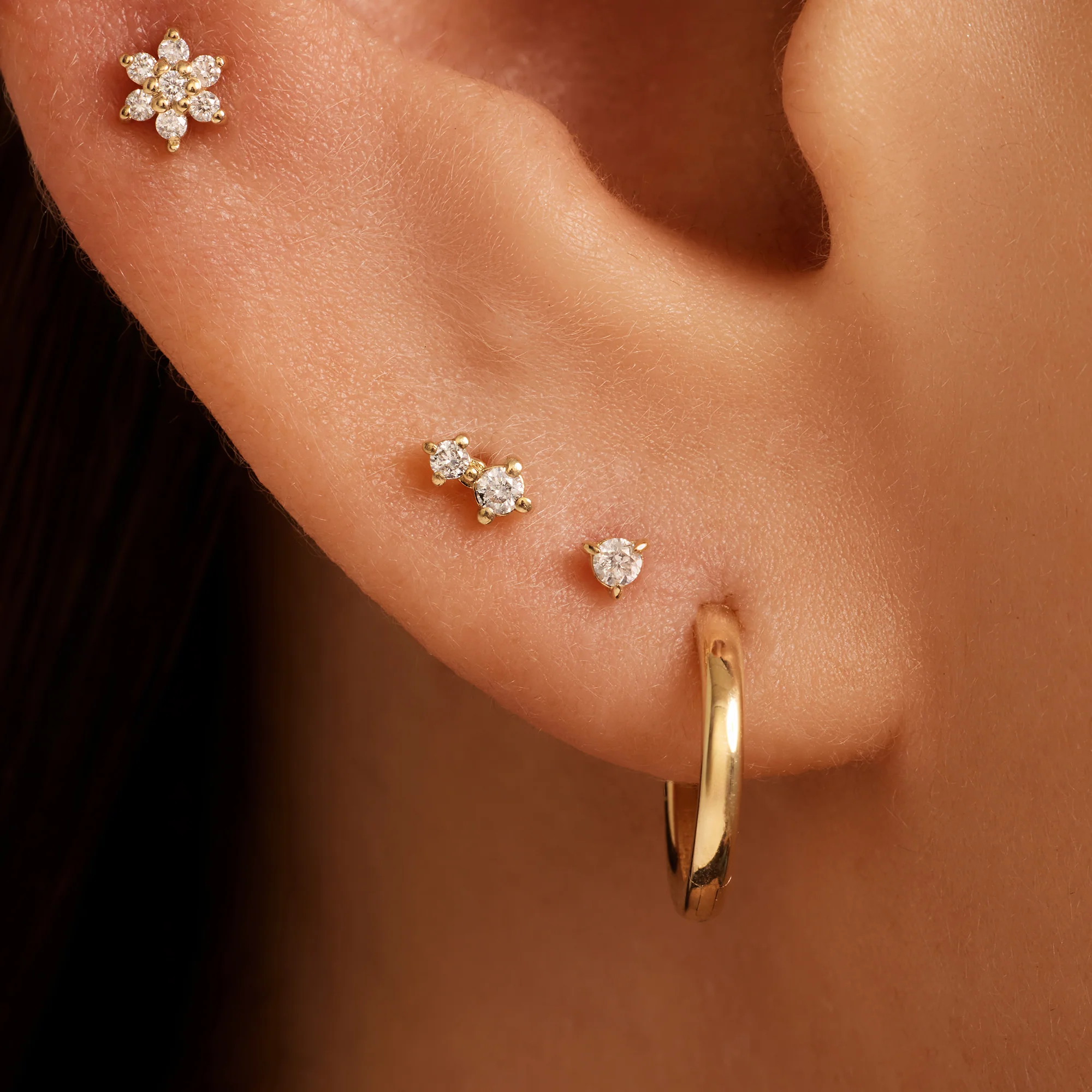 Three Prong Diamond Piercing (0.03 ct) - Image 3