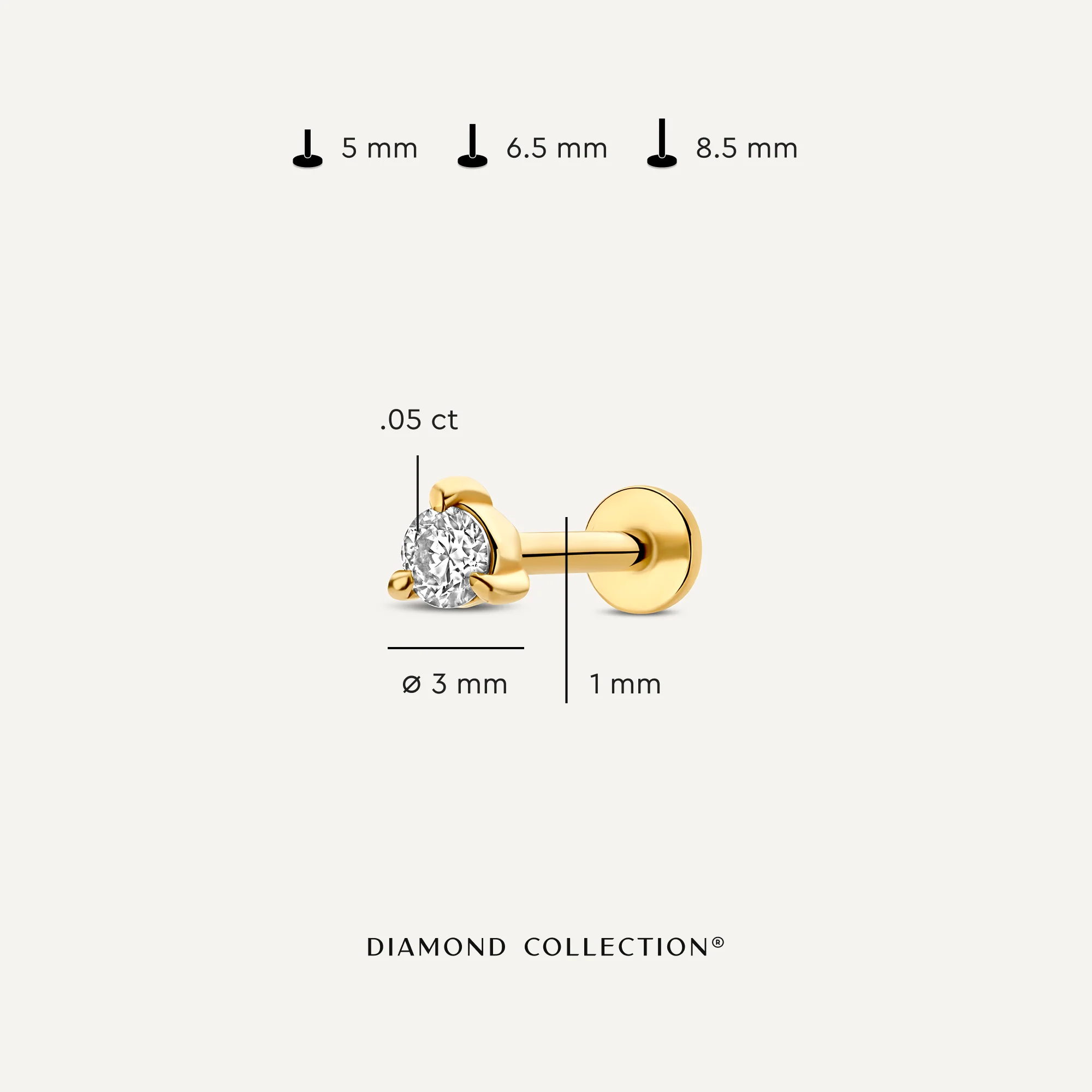 Three Prong Diamond Piercing (0.05 ct) - Image 6