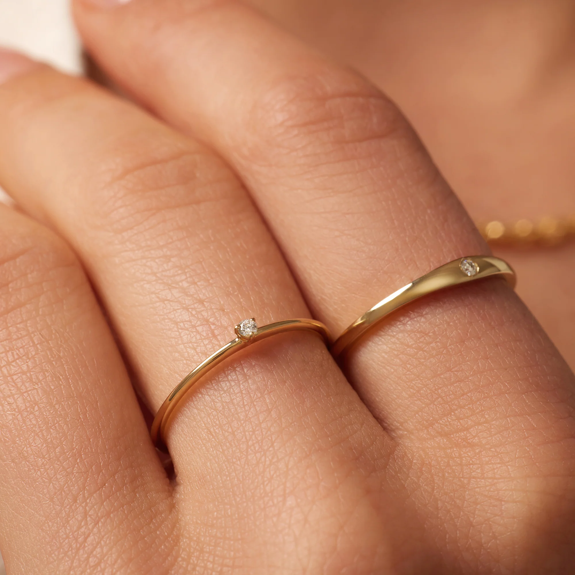 Three Prong Diamond Solitary Ring (0.02 ct) - Image 3