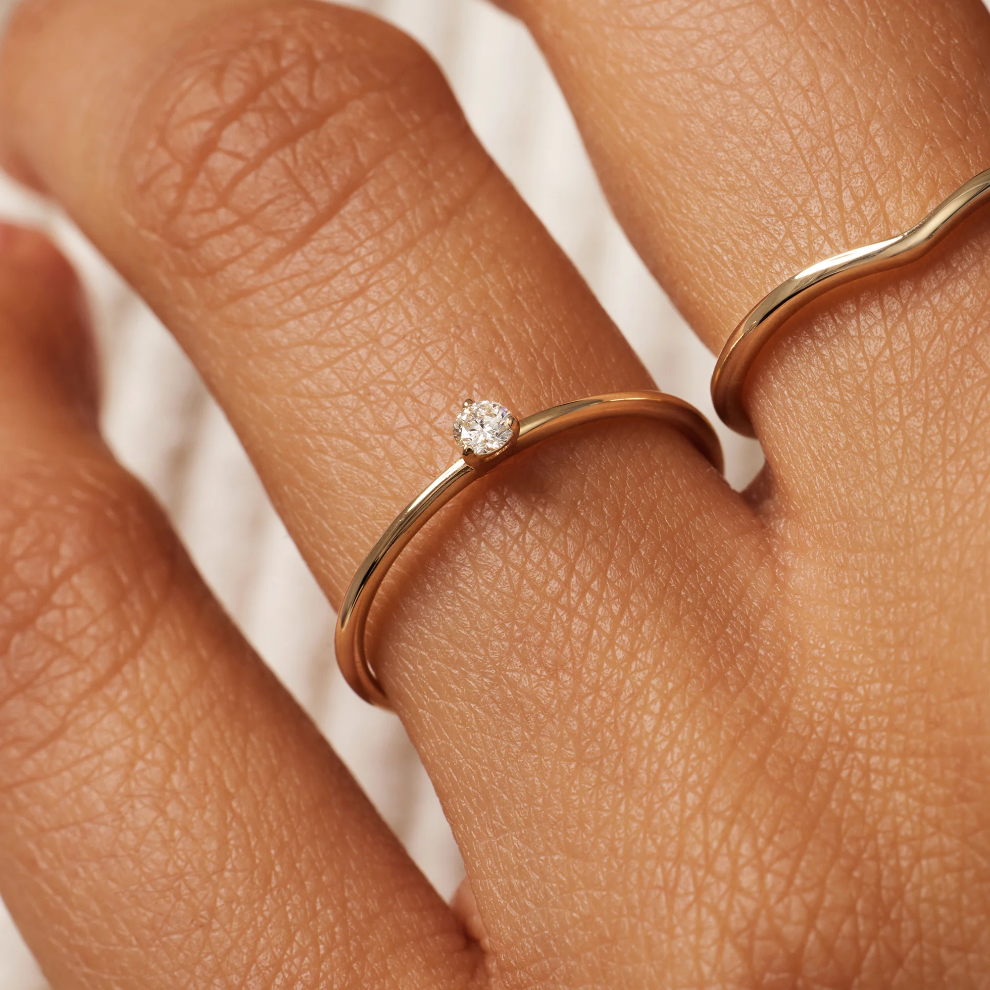 Three Prong Diamond Solitary Ring (0.06 ct) - Image 3