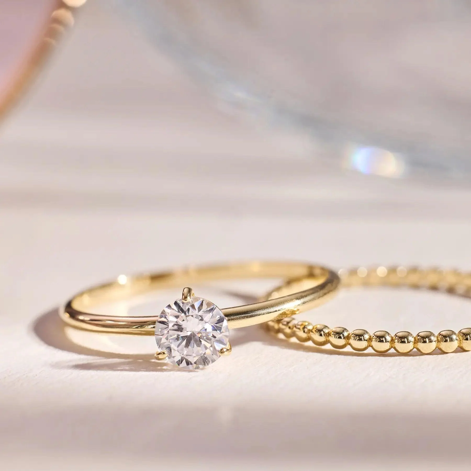 Three Prong Round Cut Cubic Zirconia Ring - Image 9