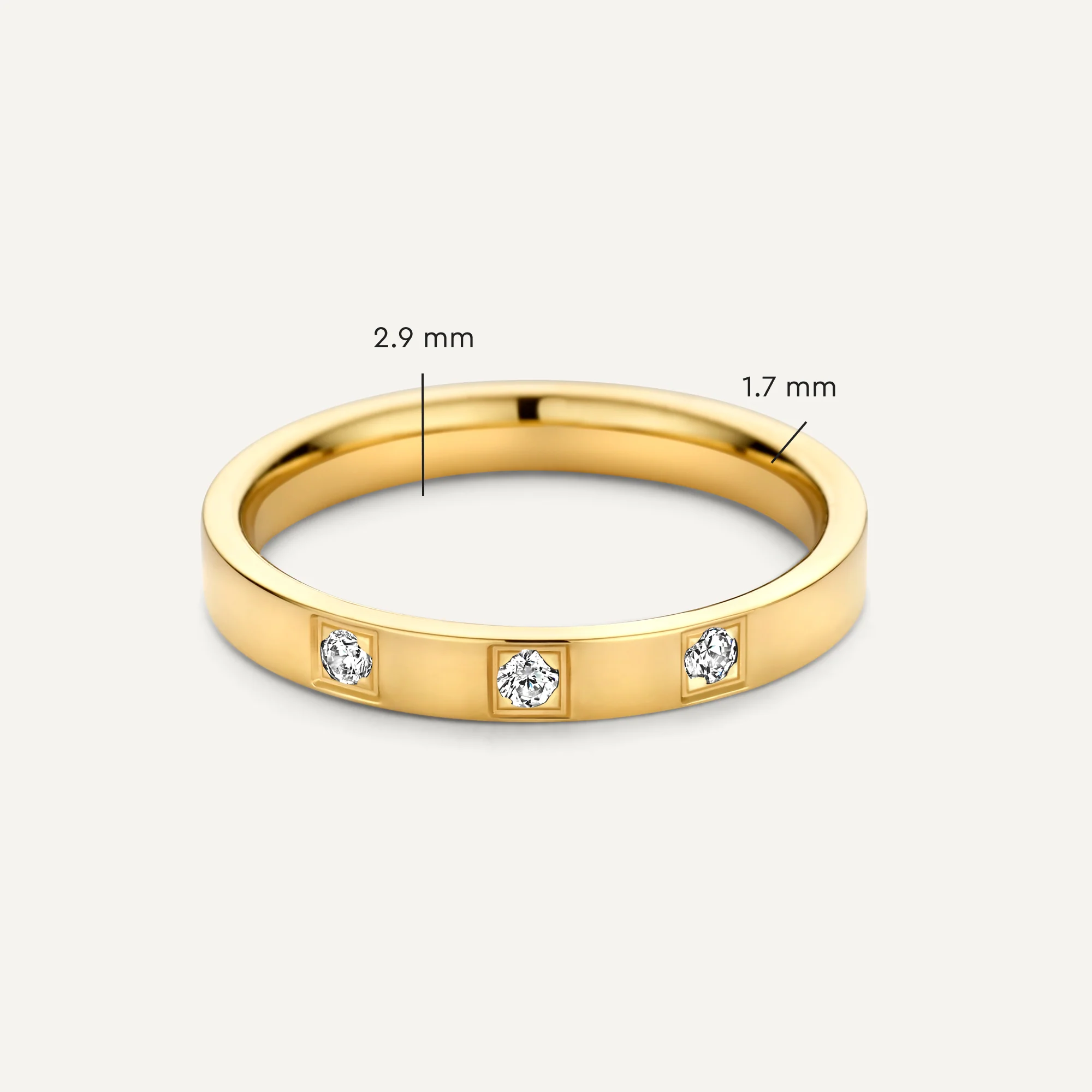 Threefold Cubic Zirconia Band Ring - Image 6
