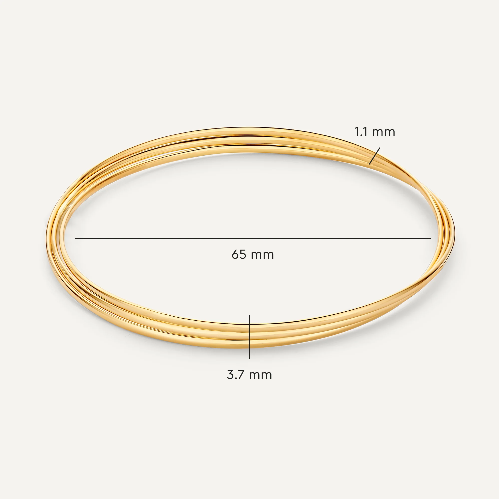 Triple Slim Curved Stacker Bangle - Image 10