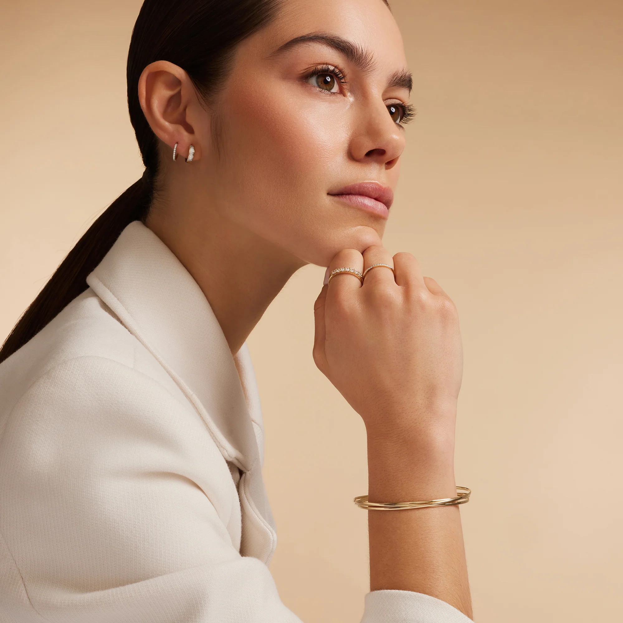 Triple Slim Curved Stacker Bangle - Image 8