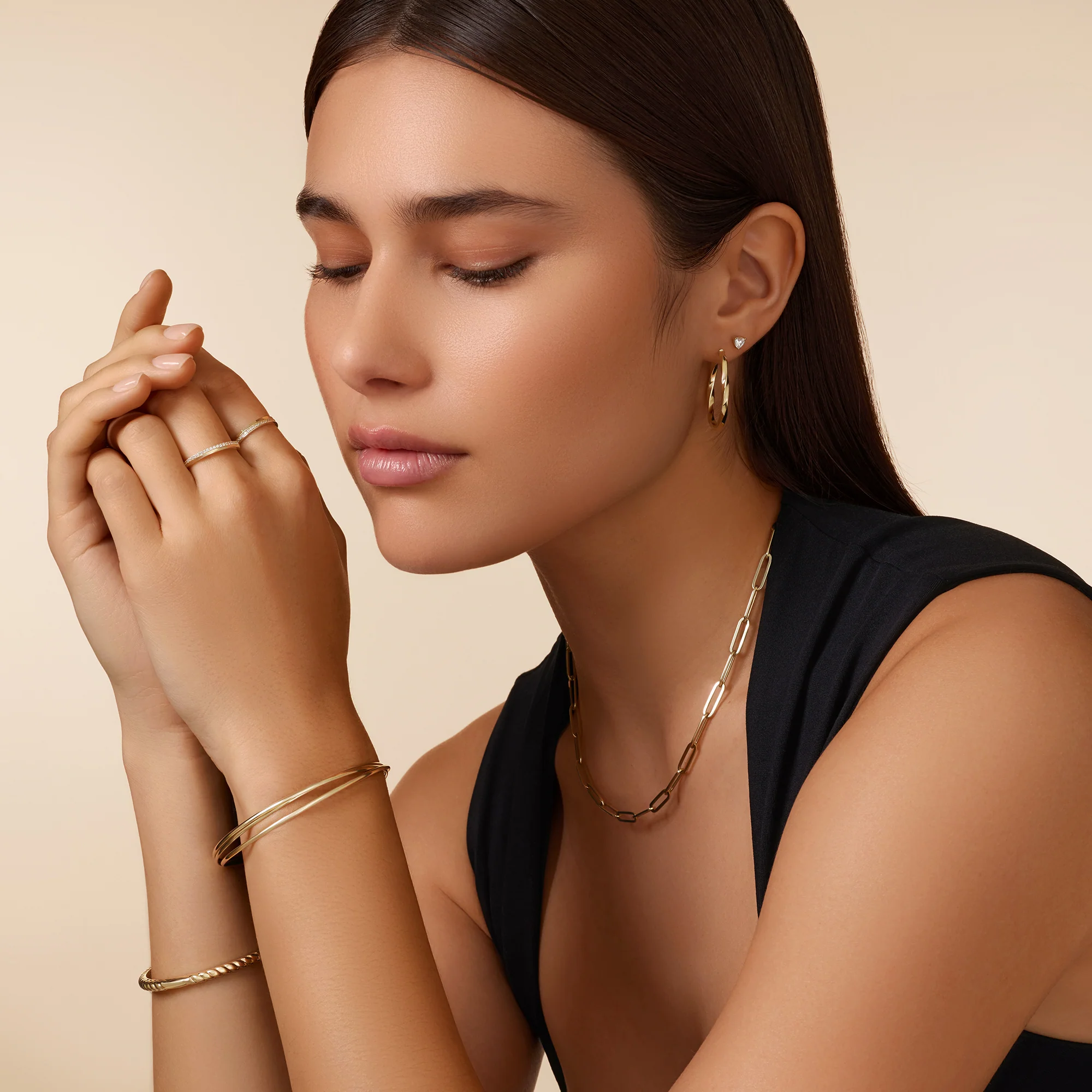 Triple Slim Curved Stacker Bangle - Image 9