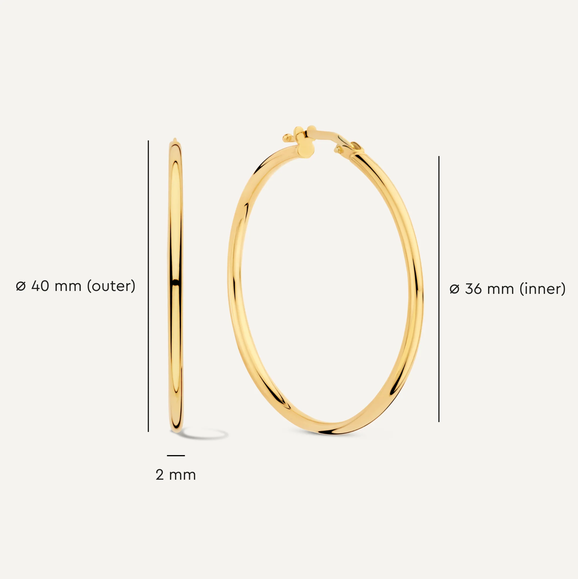 Tube Oversized Hoops (40mm) - Image 8
