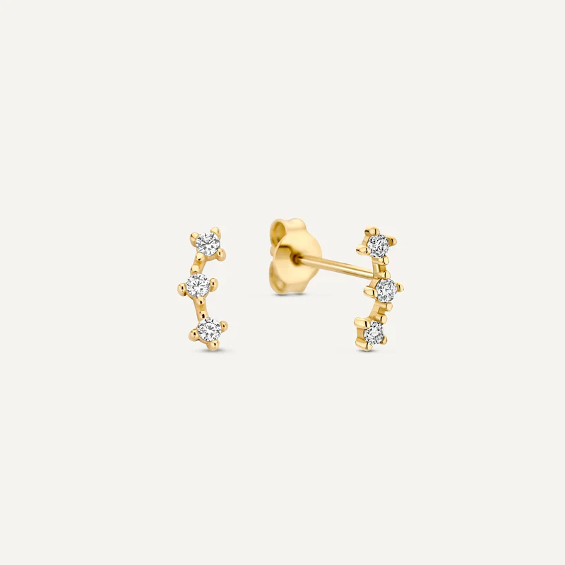 Twisted Hoops Zirconia Cluster Earrings Set - Image 6