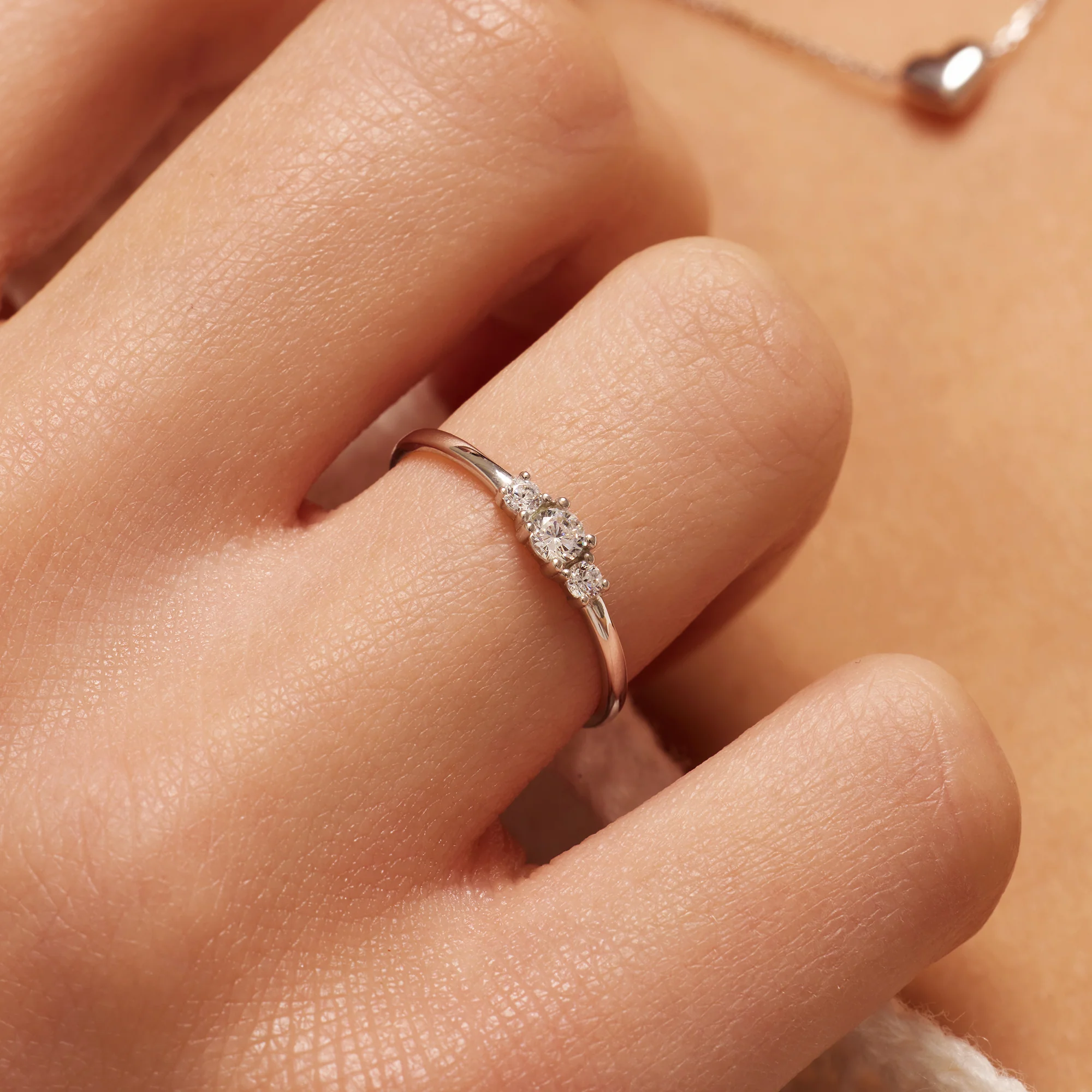 Cubic Zirconia Trilogy Ring - Image 2
