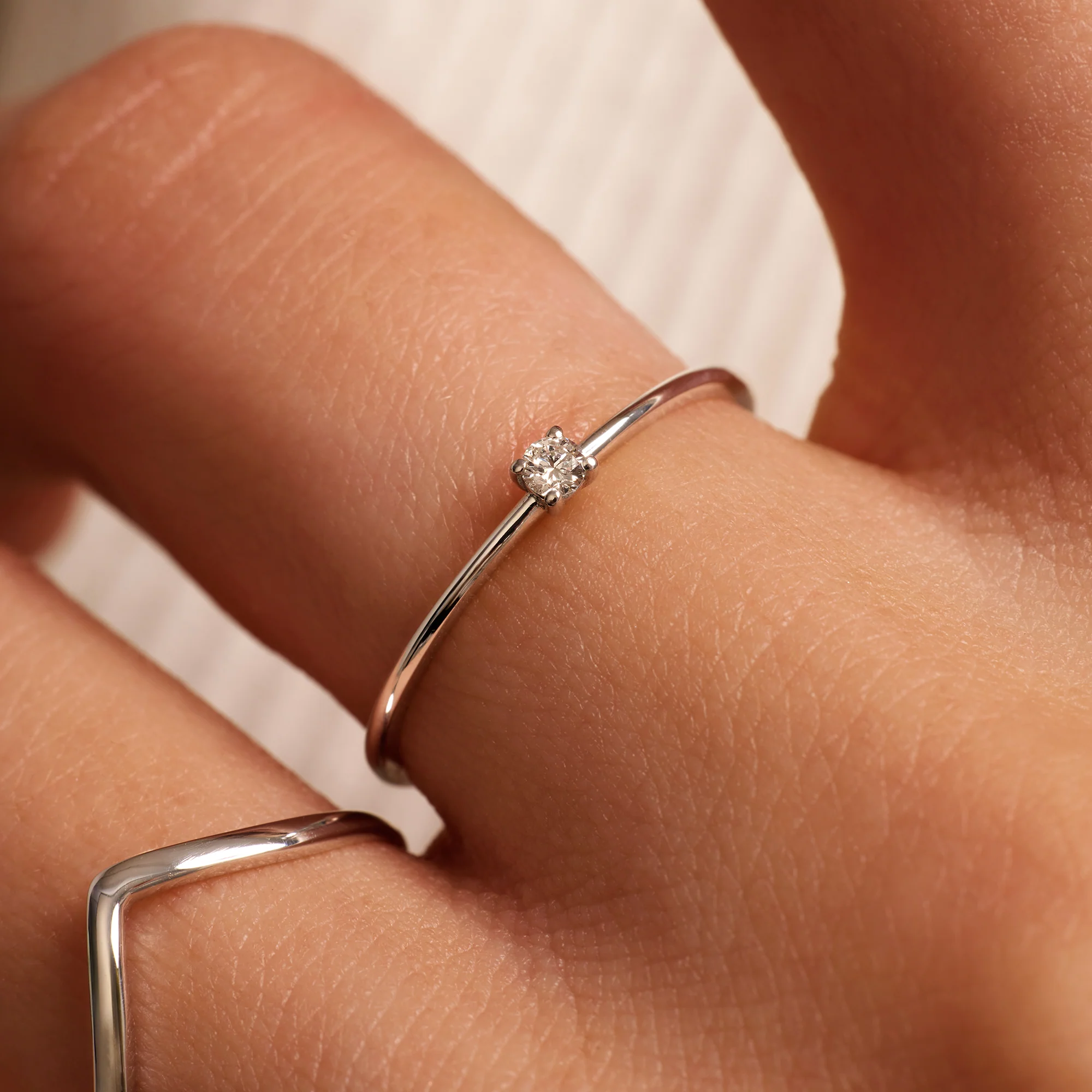 Four Prong Diamond Solitary Ring (0.05 ct) - Image 2