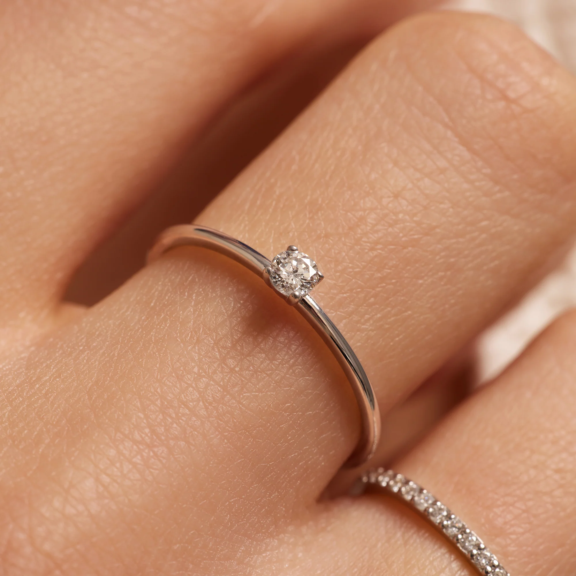 Four Prong Diamond Solitary Ring (0.10 ct) - Image 3