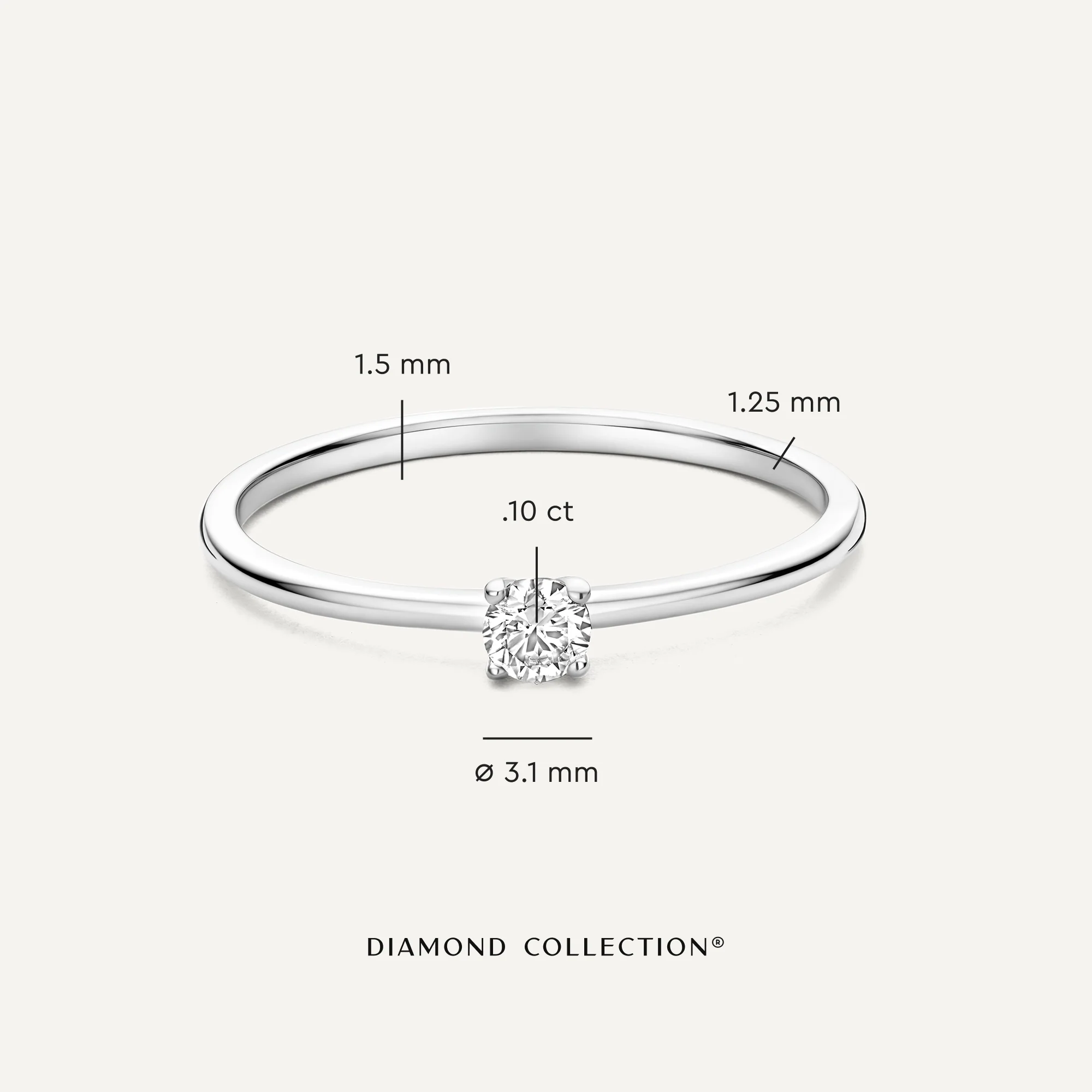 Four Prong Diamond Solitary Ring (0.10 ct) - Image 5