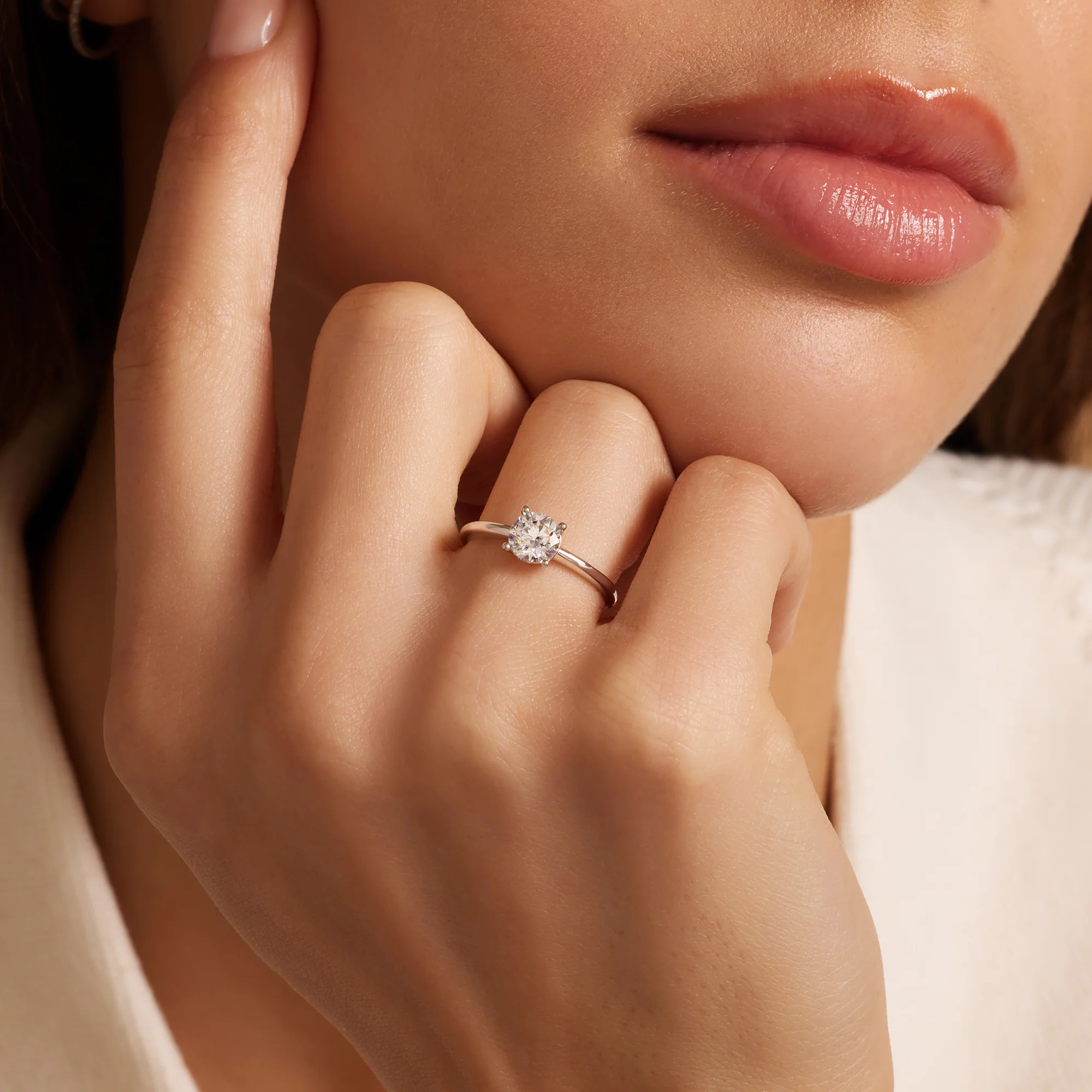 Four Prong Round Cut Cubic Zirconia Ring - Image 4