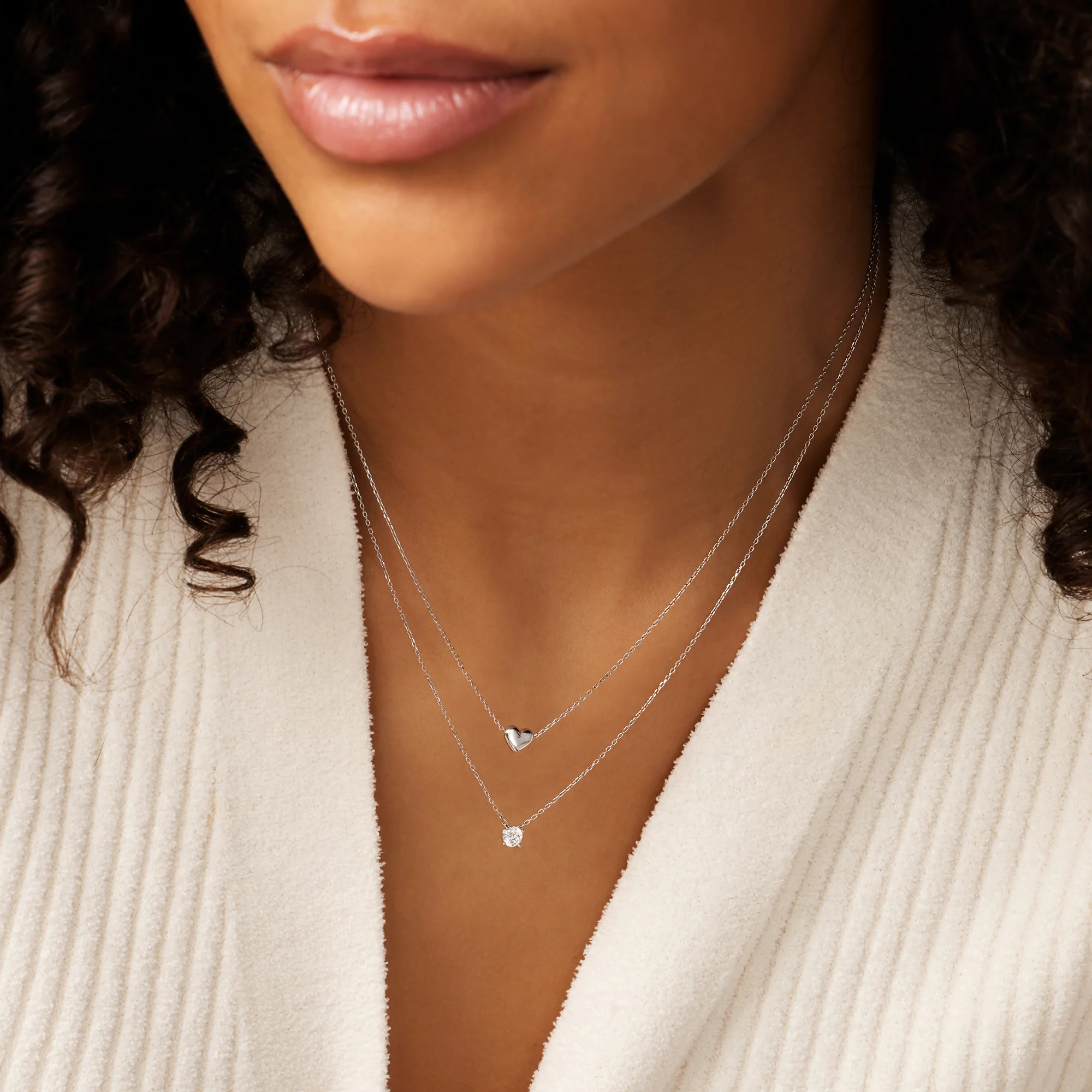 Round Cut Cubic Zirconia Pendant Necklace - Image 4